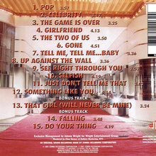 Load image into Gallery viewer, Back cover of a KSWNC Celebrity CD album, featuring a tracklist printed over a photograph of a grand ballroom with a red carpet and gold ceiling. The right side shows a barcode and JUV logo.